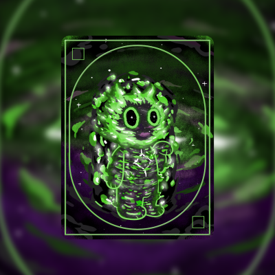 creepy cute cosmic cat creature with star eyes sitting in front of galaxy black hole by antiquepeanut